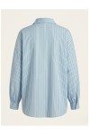 Lace Hem Striped Shirt