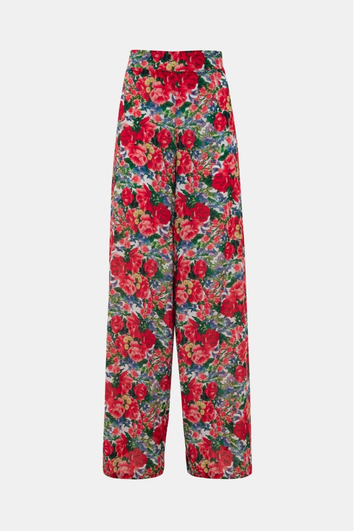 Pants Red Floral