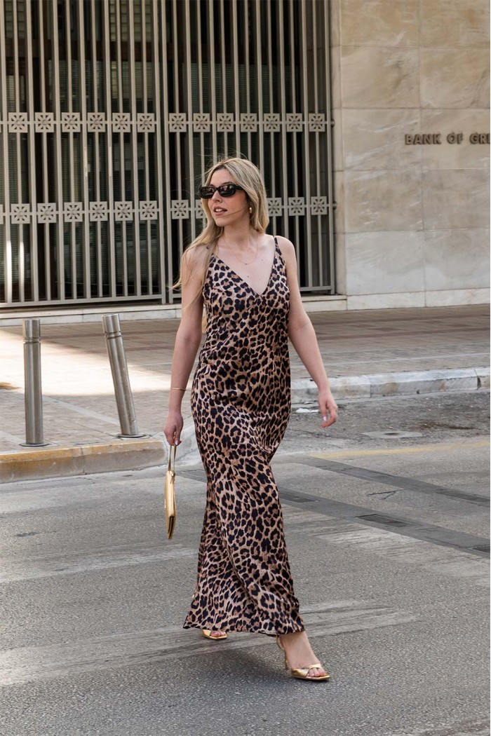 leopard φόρεμα maxi 