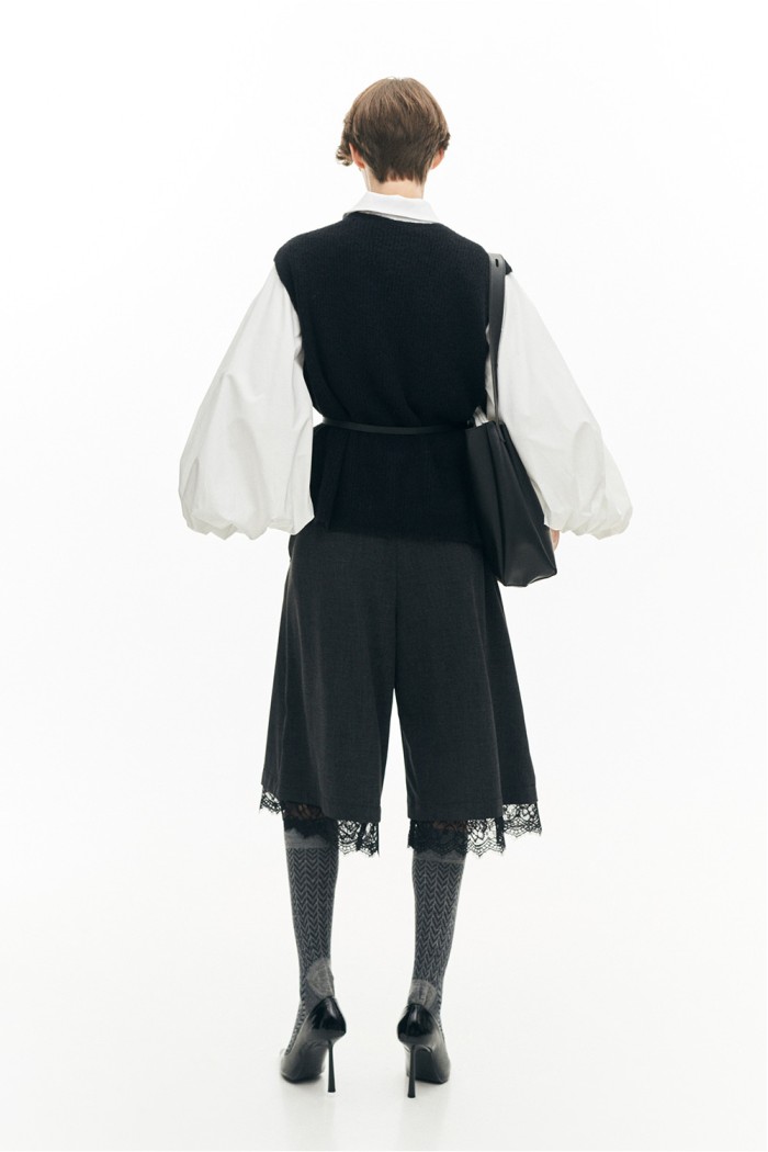 White Shirt With Long Puff Sleeves