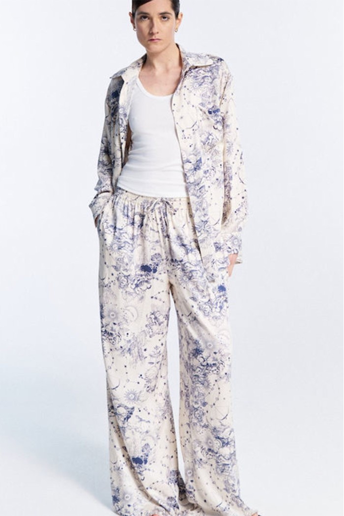 Shirt With Navy Print