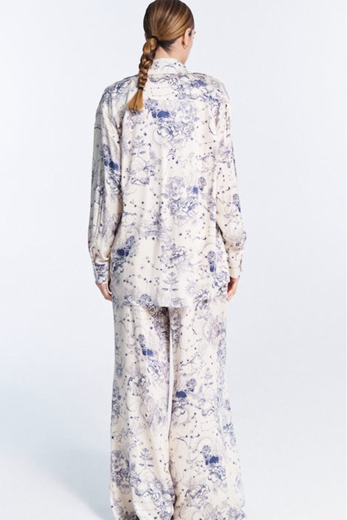 Shirt With Navy Print