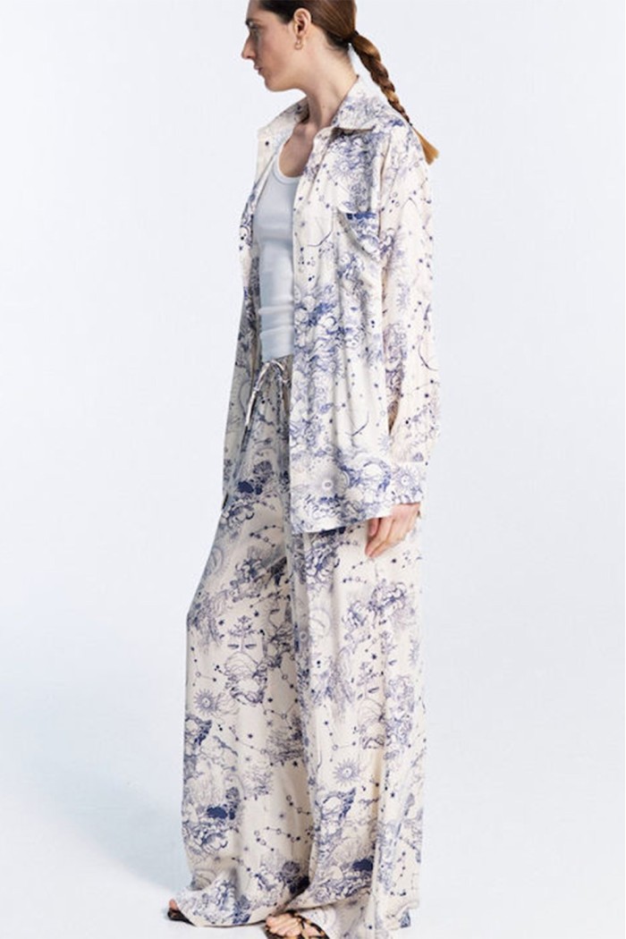 Shirt With Navy Print