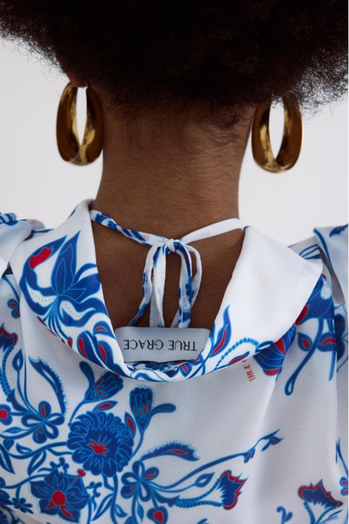 Shirt White With Blue Paisley