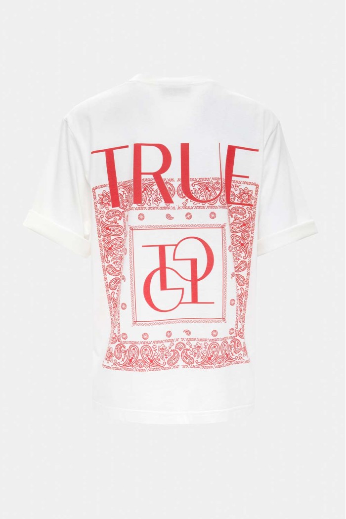 Oversized T Shirt True White With Red LOGO