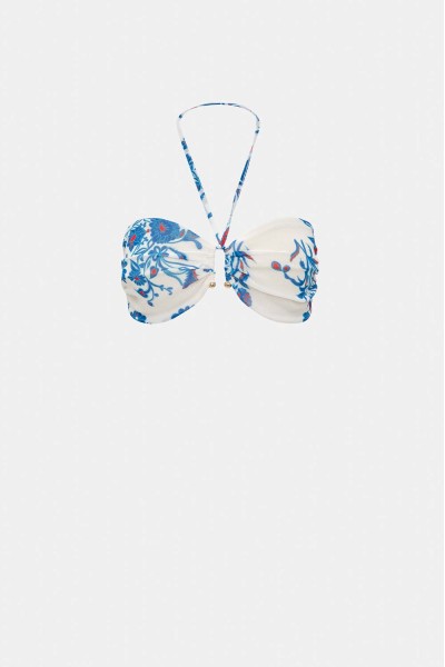 Bustier White With Blue Paisley